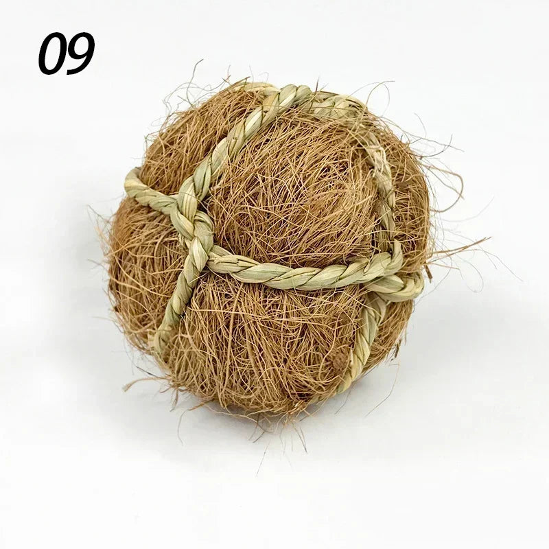 7CM Rabbit Ball Toys Bunny Treats Toys For Teething Small Animal Chew Toys Grass Ball For Dwarf Hamster Rabbits Guinea Pigs Ger