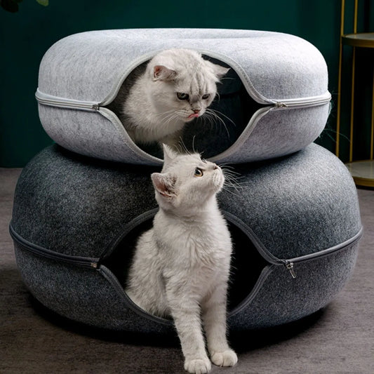 Interactive Donut Cat Bed