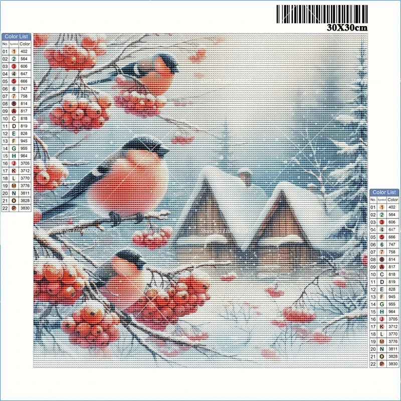 Birds Cardinal On Branch New Arrivals Diamond Paintings Snowy Tree Scenery Full Rhinestones Crafts Supplies Adults Home Decor