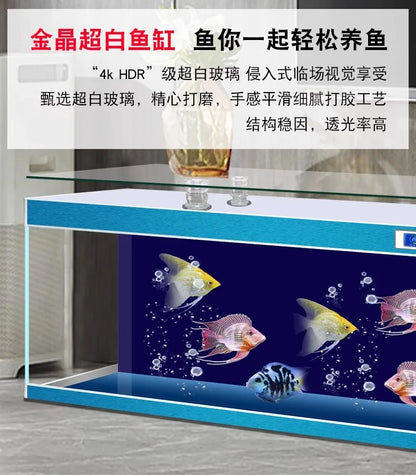ZK Super White Fish Tank Aquarium Living Room Floor Home Partition Screen Bottom Filter Fish Tank