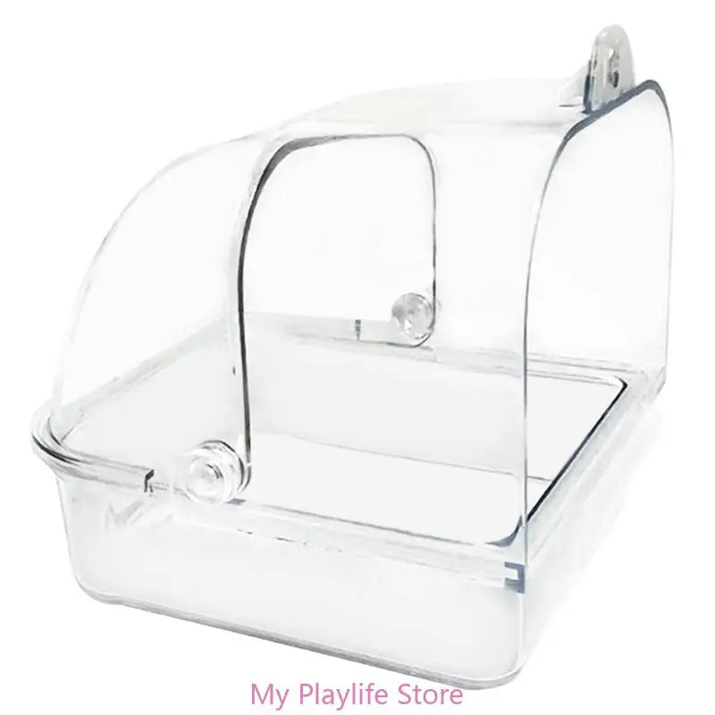Hanging Bird Bath Tub for Parakeets Bird Cage Bathing Basin Clear Shower Room for Small Birds Birdcage Decoration