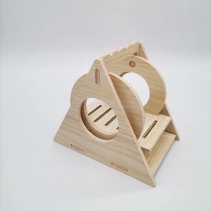 Hamster House DIY Hamster Wooden Gerbil Hideout House Canary Seesaw Pet Sport Wheel Exercise Toy Small Animal Toys