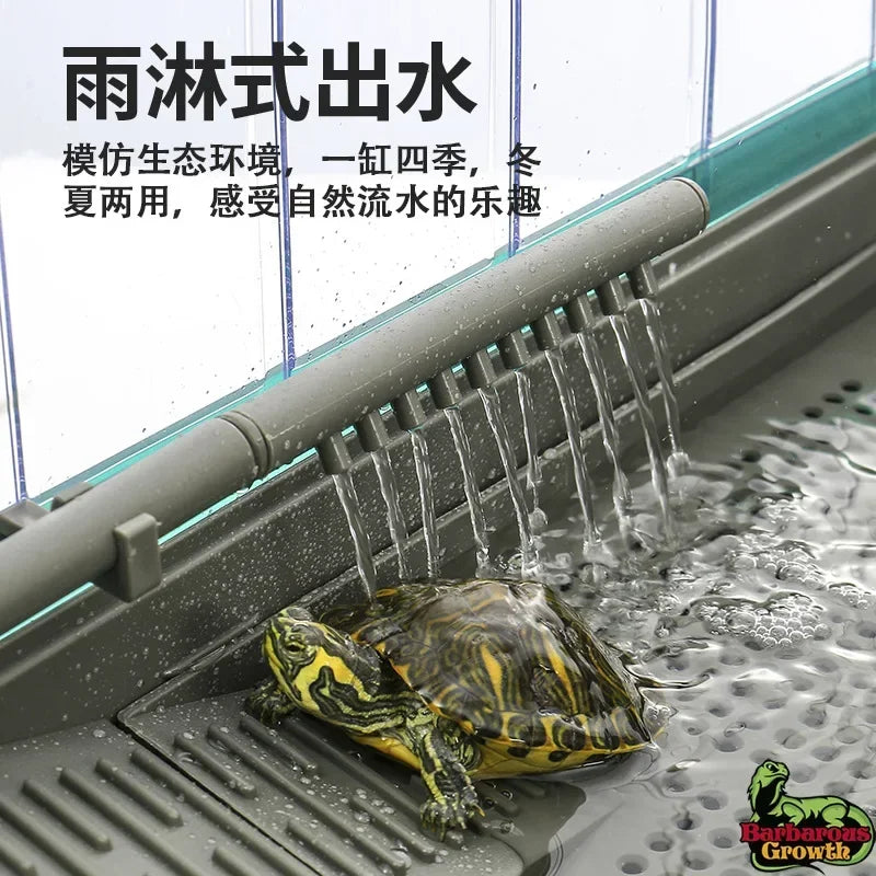 Plastic Transparent Turtle Tank House with Areas To Breed Feed Swim Bask Indoor Enclosure Water Turtles Cage Reptile Habitat