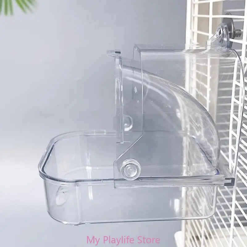 Hanging Bird Bath Tub for Parakeets Bird Cage Bathing Basin Clear Shower Room for Small Birds Birdcage Decoration