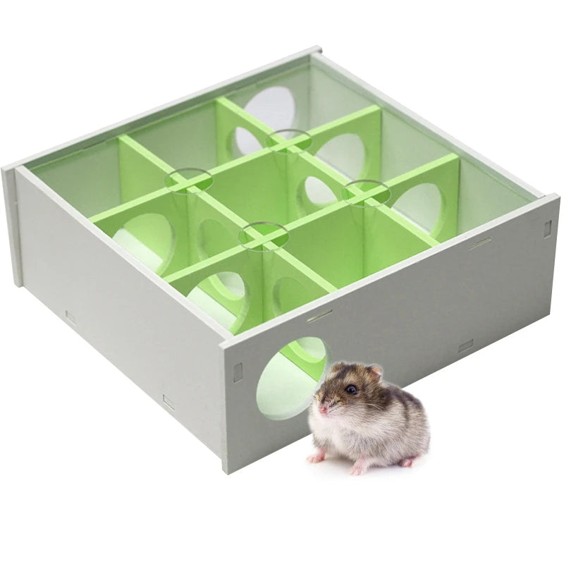 Hamster House Maze 9 Chambers 10 Holes Tunnel Exploring Toys Clear Cover for Dwarf Hamster Mini Gerbils Small Mice Drop Shipping