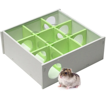 Hamster House Maze 9 Chambers 10 Holes Tunnel Exploring Toys Clear Cover for Dwarf Hamster Mini Gerbils Small Mice Drop Shipping