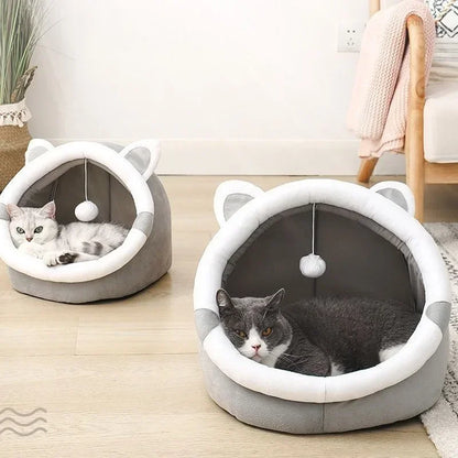 Cute Semi-Closed Cat Nest Bed