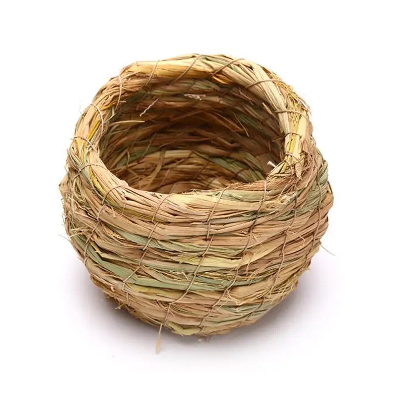 1pc Natural Handmade Straw Bird Nest Pigeon House Parrot Nest Warm Pet Bedroom Courtyard Small Animal Bird Cages