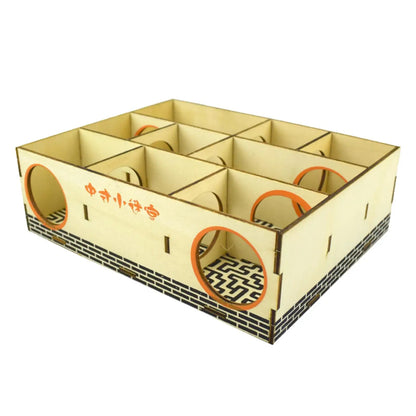 Hamster Maze Gerbils Wood House Activity Sport Mouse Exploring Toys Hideout House Labyrinth Puzzle Toy Small Pet Hideout Tunnel