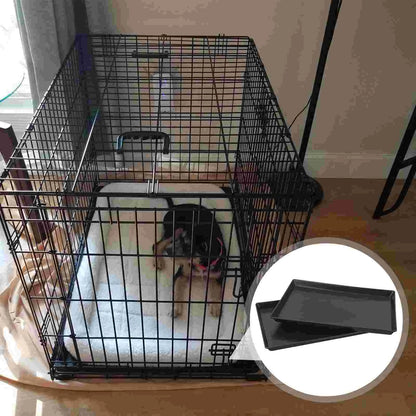 Bird Cage Parakeet Tray for Replace Dog Crate Pan Black Plastic Cat Litter Trays