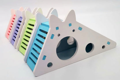 Bird Slide Toy Hamster Hideout House Parrot Cage Accessories Guinea Pig Wooden Cave Slide with Stairs Toy Small Animals Supplies