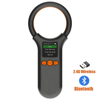 Bluetooth Animal Tag Reader 2.4G Wireless Portable RFID 134.2Khz/125Khz EMID Pet Microchip Scanner 500 Datas Storage Capacity