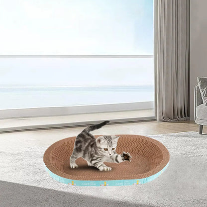 Cat Scratcher Lounge Bed with Interactive Feather Toy - Cozy Resting for Your