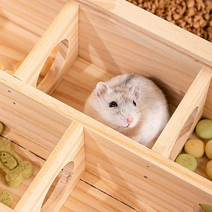 Maze Hamster Toy Hamster Play Toys Gerbil Maze Wooden Funny Toy Hamster Toys Gerbil Maze Small Pet Animals Activity With