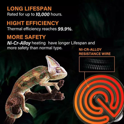 1pcs Ceramic Heat Emitter Night Heat Lamp Bulbs For Bearded Dragon Gecko Lizard Snake Chicken R0k8