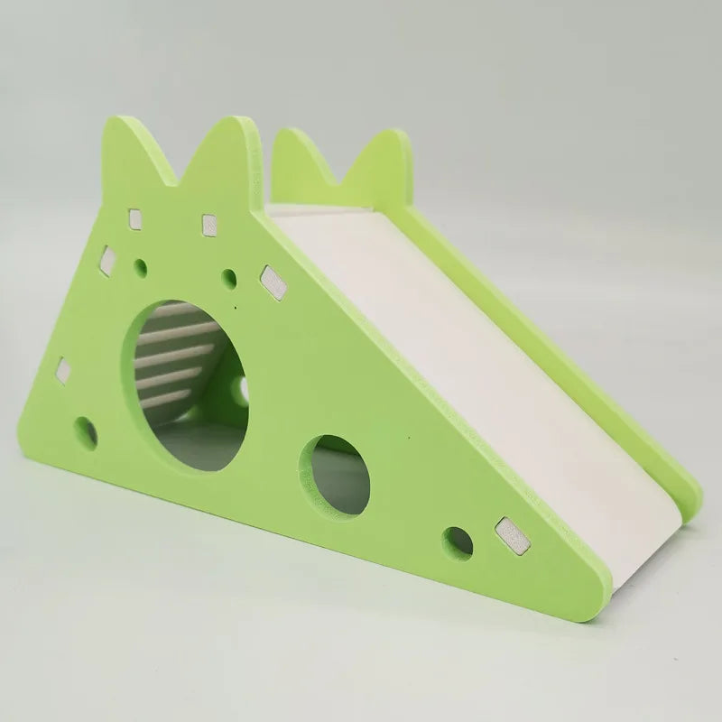 Bird Slide Toy Hamster Hideout House Parrot Cage Accessories Guinea Pig Wooden Cave Slide with Stairs Toy Small Animals Supplies