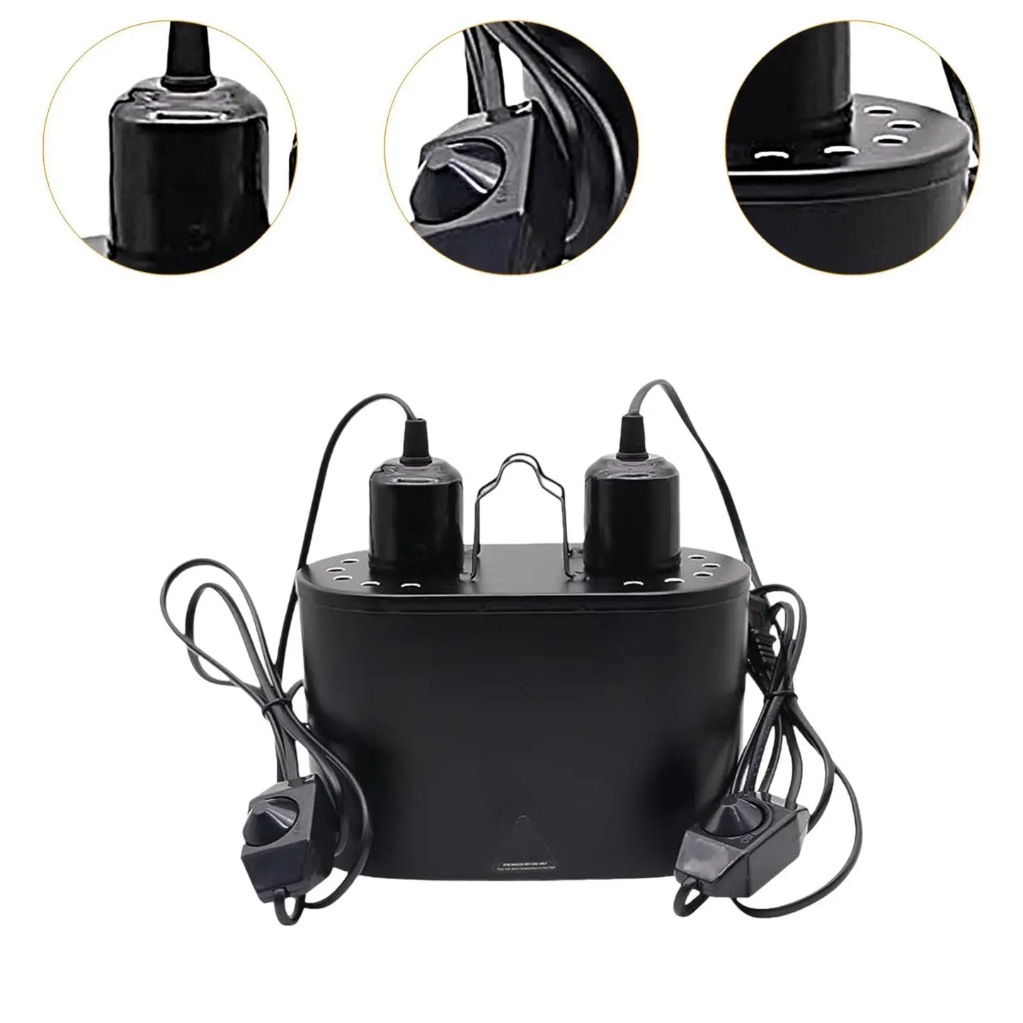 Double Reptile Light Fixture Lighting Accessories Uvb Light Heat Lamp for Reptile Tortoise Turtle Tank Amphibians Bearded Dragon