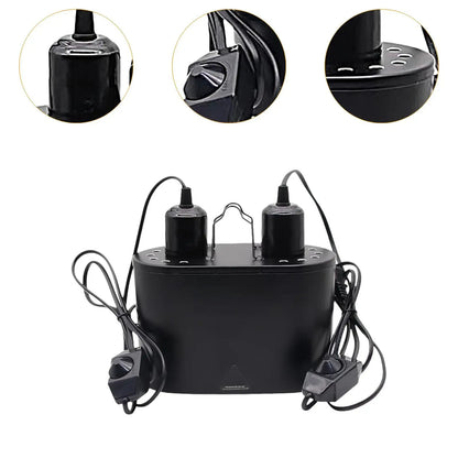 Double Reptile Light Fixture Lighting Accessories Uvb Light Heat Lamp for Reptile Tortoise Turtle Tank Amphibians Bearded Dragon