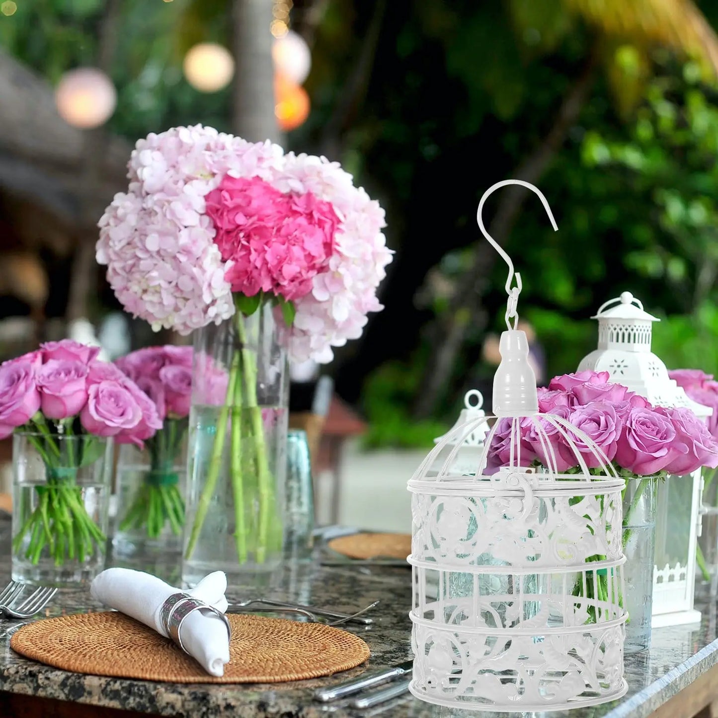 European-style Birdcage delicate Pastoral Iron Craft Bird Cage Shop Window Photo Props wedding Party Festival Birdcages Ornament