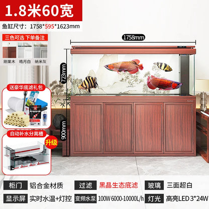 XL ultra-white glass fish tank living room large bottom filter ecological aquarium household arowana tank