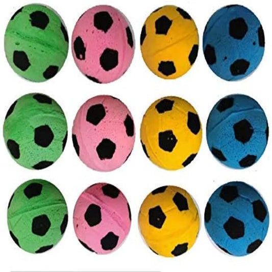 Interactive, Engaging Set of 12 Lightweight, Durable, Soft Foam Soccer Balls - Fun Pet Toys for Playful Cats to Keep Your Feline