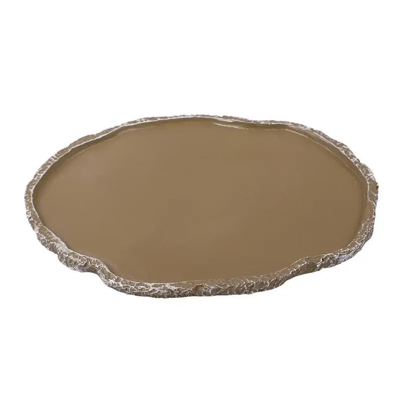 Pets Feeding Plate Reptile Bowl Turtle Gecko Snake Breeding Tray Resin Vivarium Food Water Dish Fogger