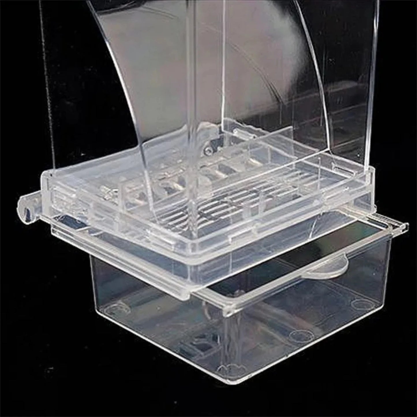 Mess Bird Feeders Automatic Parrot Feeder Drinker Acrylic Seed Food Container Cage Accessories  Small And Medium Parakeets