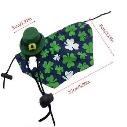 Adjustable Bearded Dragon Costume Lizard Hat with Cloak for Reptiles Small Animals Saint Patricks Day Dress Up Accessory
