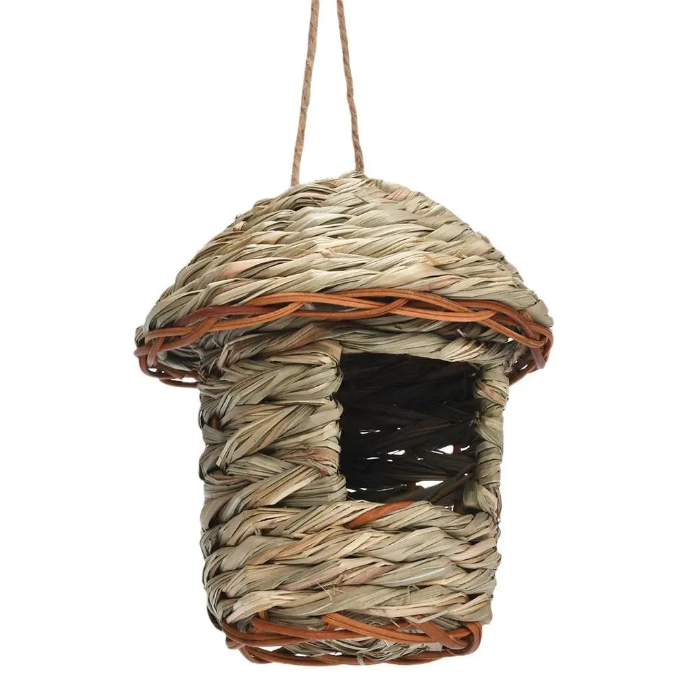 Handwoven Straw Bird Nest Parrot Hatching Outdoor Garden Hanging Hatching Breeding House Nest Bird Accessory