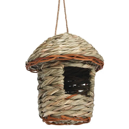 Handwoven Straw Bird Nest Parrot Hatching Outdoor Garden Hanging Hatching Breeding House Nest Bird Accessory