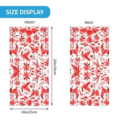 Fashion Mexican Otomi Birds Texture Neck Gaiter Men Women UV Protection Winter Folk Floral Art Bandana Scarf for Ski