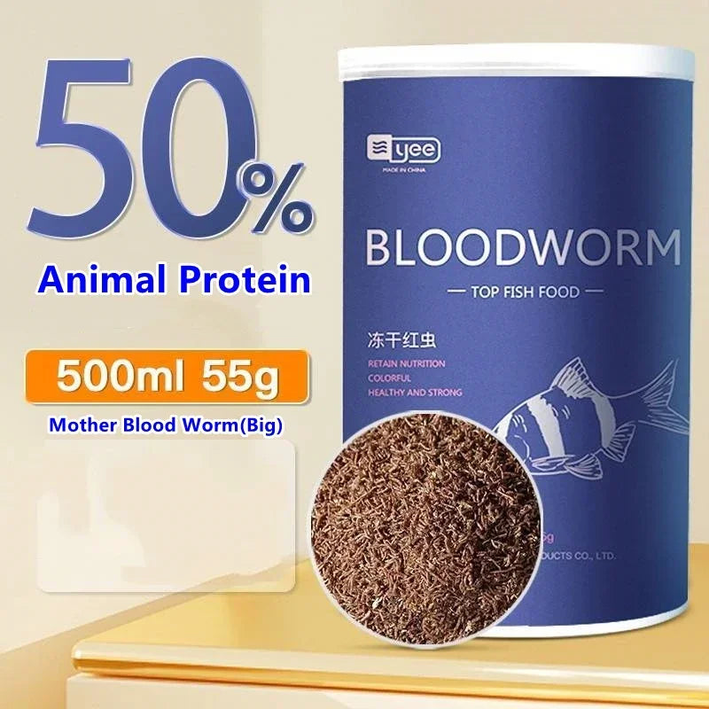 YEE Freeze Dried Artemia Salina Red Blood Worm Fish Food Feed for All Kinds of Tropical Aquarium Small Food