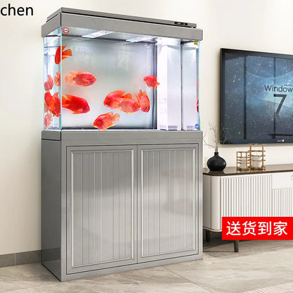 XL ultra-white glass fish tank living room large bottom filter ecological aquarium household arowana tank