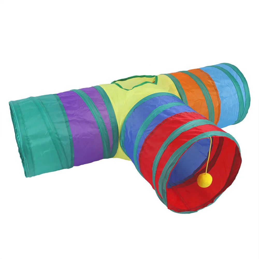 Foldable Cats Tunnel for Interactive Pet Training Fun - Kitty, Puppy, Kitten, and Rabbit Tube Toy to keep your pets entertained