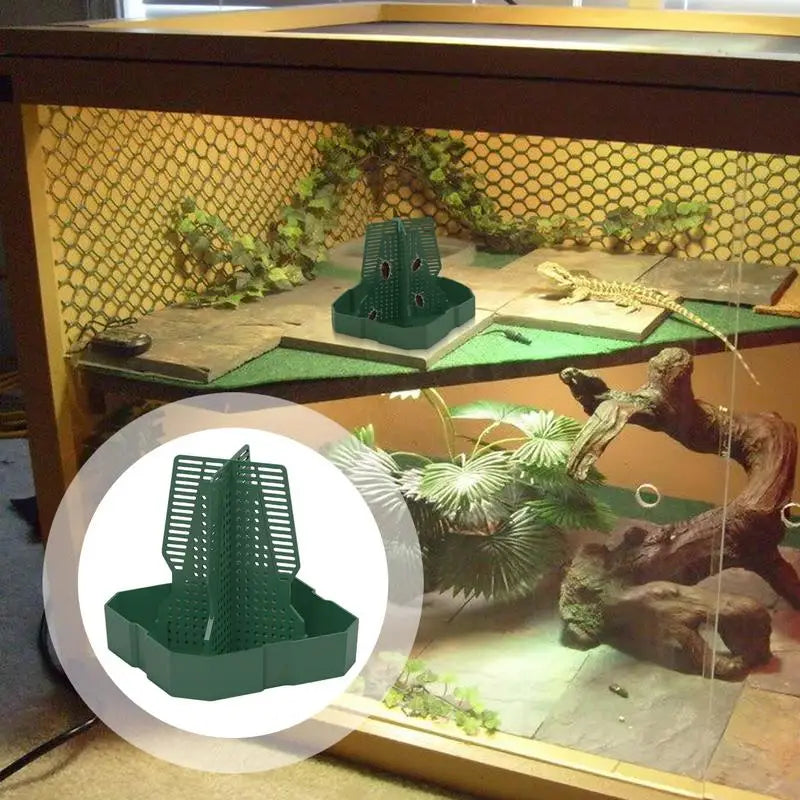 Bearded Dragon Feeder Chameleon Feeder Tank And Aquarium Accessories Professional Live Worm Organizer Anti-Escape Superworm