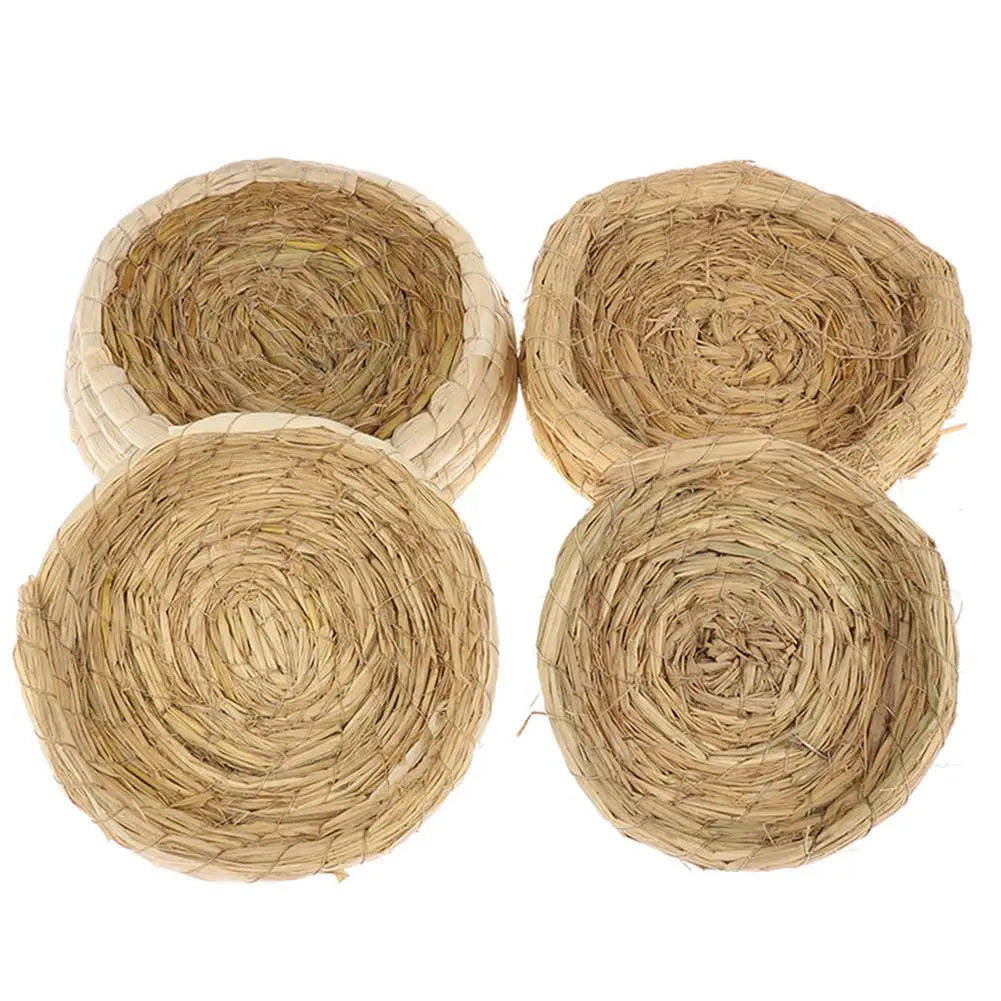 1pc Natural Handmade Straw Bird Nest Pigeon House Parrot Nest Warm Pet Bedroom Courtyard Small Animal Bird Cages