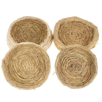 1pc Natural Handmade Straw Bird Nest Pigeon House Parrot Nest Warm Pet Bedroom Courtyard Small Animal Bird Cages