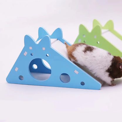 Bird Slide Toy Hamster Hideout House Parrot Cage Accessories Guinea Pig Wooden Cave Slide with Stairs Toy Small Animals Supplies