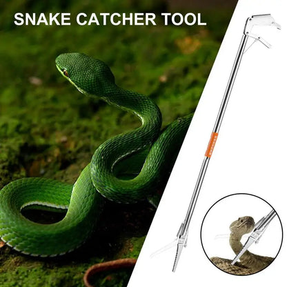 Multipurpose Foldable Snake Catcher Tongs Stainless Steel Wide Jaw Reptile Grabber Stick Tool Thick Catching Snakes