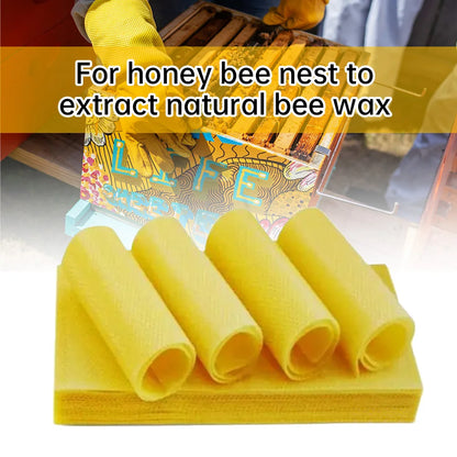 10Pcs Bee Wax Foundations Yellow Honeycomb Foundation Bee Hive Wax Frames Beekeeping Beeswax Nest Base Honeycomb Sheet 13.2x9cm