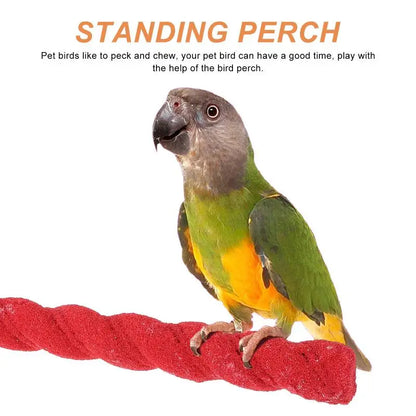 Parrot Claw Grinding Stick Wooden Stick Bird Perching Sand Parakeet Grinding Bar Teeth Bite Toy Pet Bird Chew Toy Parrot Cage