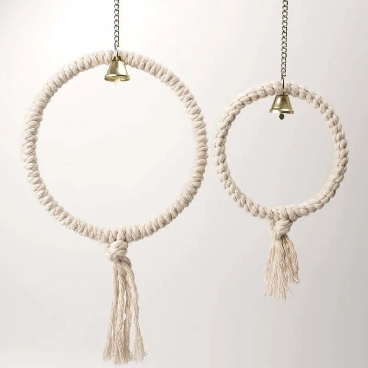 Cage Hanging Toy Chew Play Toy Boredom Breaker Perches Circle Ring Stand Parrot Ringing Cotton Rope Swing