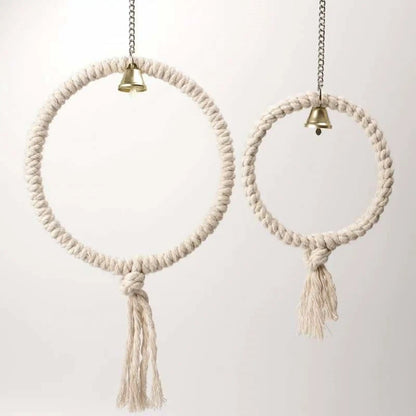 Cage Hanging Toy Chew Play Toy Boredom Breaker Perches Circle Ring Stand Parrot Ringing Cotton Rope Swing