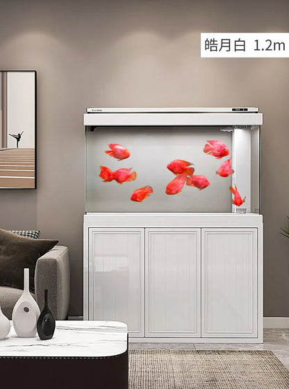 XL ultra-white glass fish tank living room large bottom filter ecological aquarium household arowana tank
