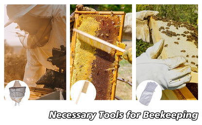 Starter Kit 10-Frame Bee Boxes and Frames Starter Kit Wax Coated Bee Hives and Supplies Starter Kit Including Beekeeping Tools K