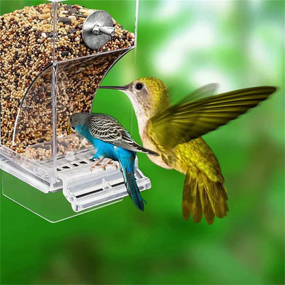 Mess Bird Feeders Automatic Parrot Feeder Drinker Acrylic Seed Food Container Cage Accessories  Small And Medium Parakeets