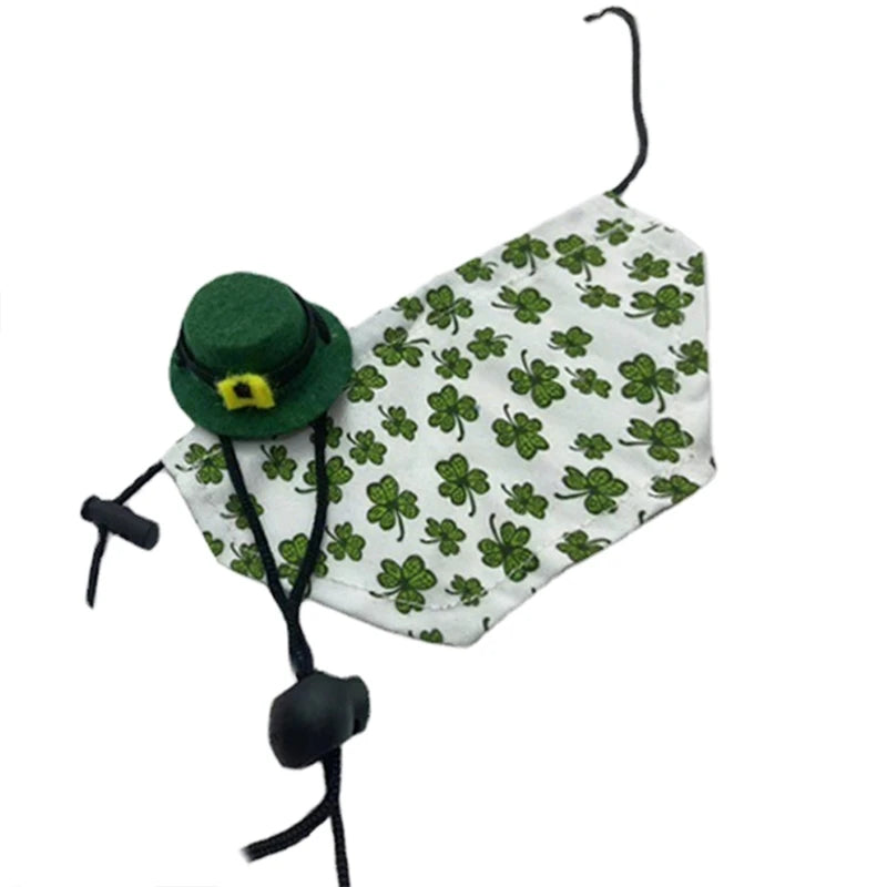 Adjustable Bearded Dragon Costume Lizard Hat with Cloak for Reptiles Small Animals Saint Patricks Day Dress Up Accessory