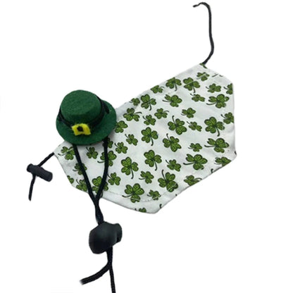 Adjustable Bearded Dragon Costume Lizard Hat with Cloak for Reptiles Small Animals Saint Patricks Day Dress Up Accessory