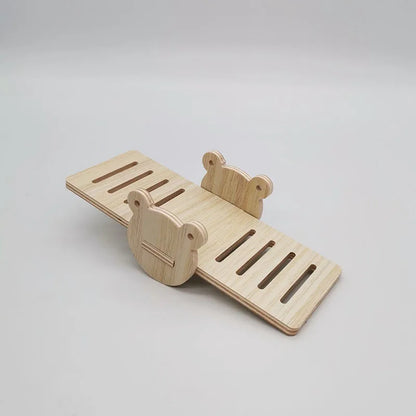 Hamster House DIY Hamster Wooden Gerbil Hideout House Canary Seesaw Pet Sport Wheel Exercise Toy Small Animal Toys