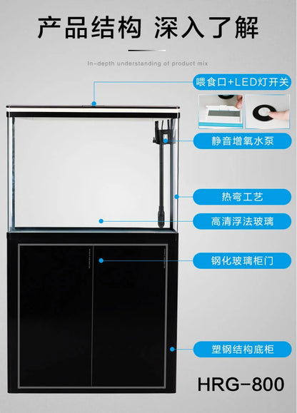 XL fish tank medium bottom filter goldfish tank household floor glass ecological large fish tank
